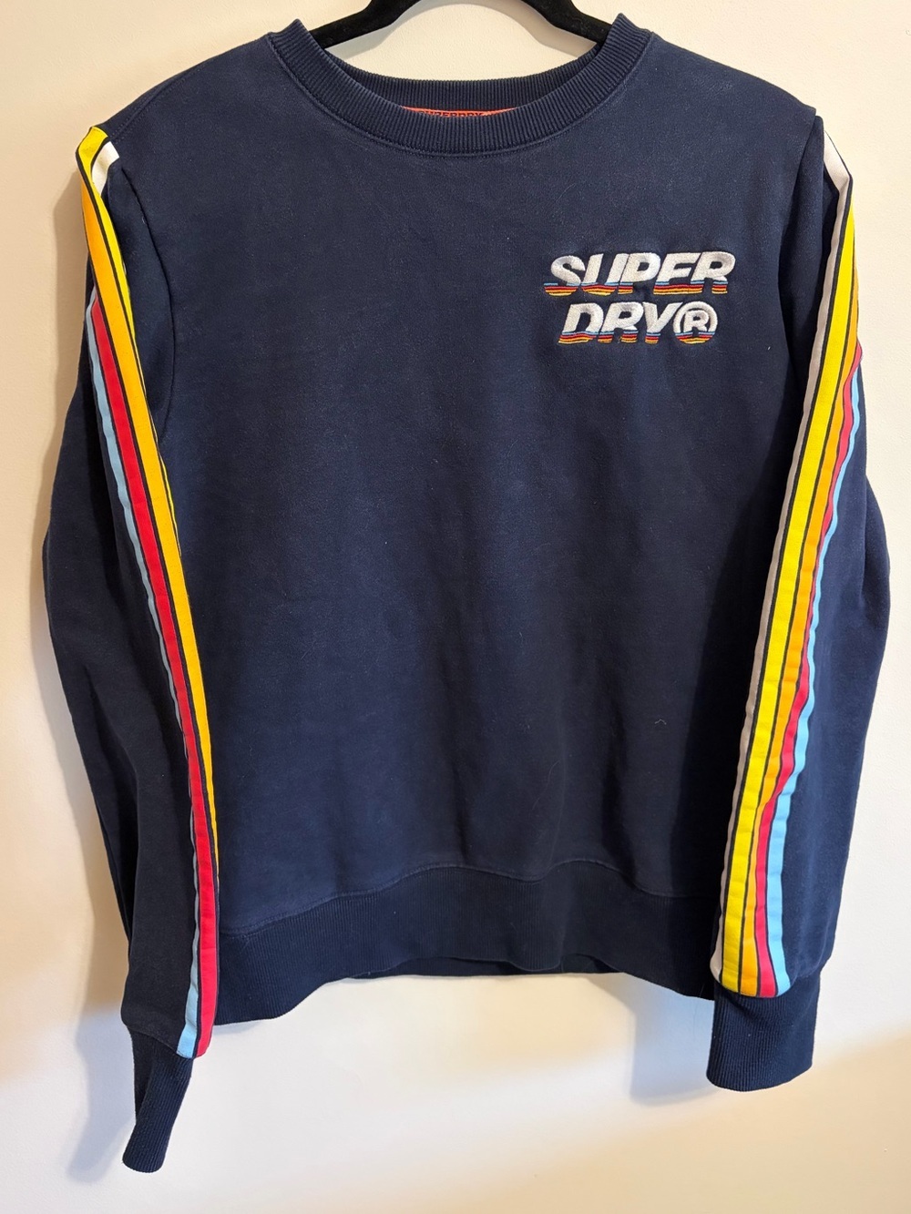 SUPERDRY- size medium Cali Stripe Crew Sweatshirt